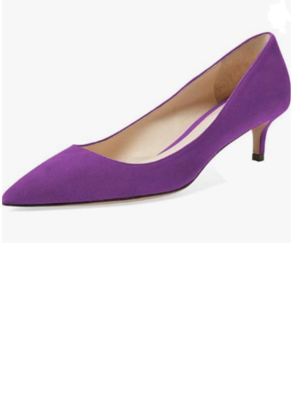 YDN Purple Kitten Heeled Pumps Pointed Toe Dress Shoes for Office Lady